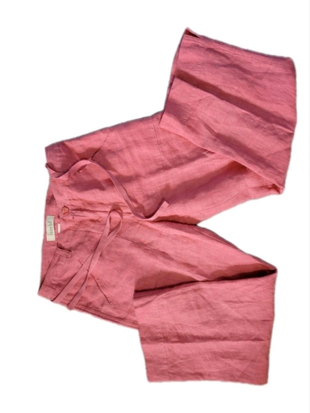 Linden Hill Pink Womens Linen Wide-Leg Capri Pants Size 4